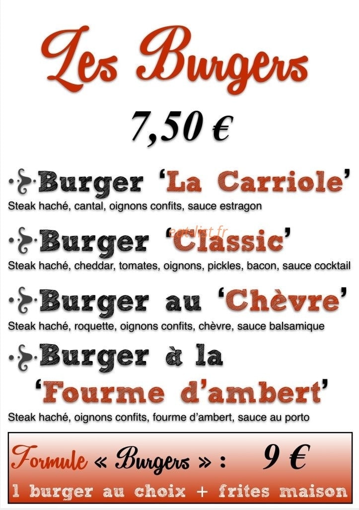 La Carriole du Fin Gourmet — carte page 2