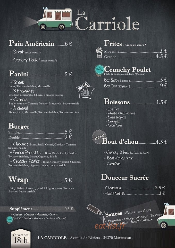 La Carriole — carte page 1