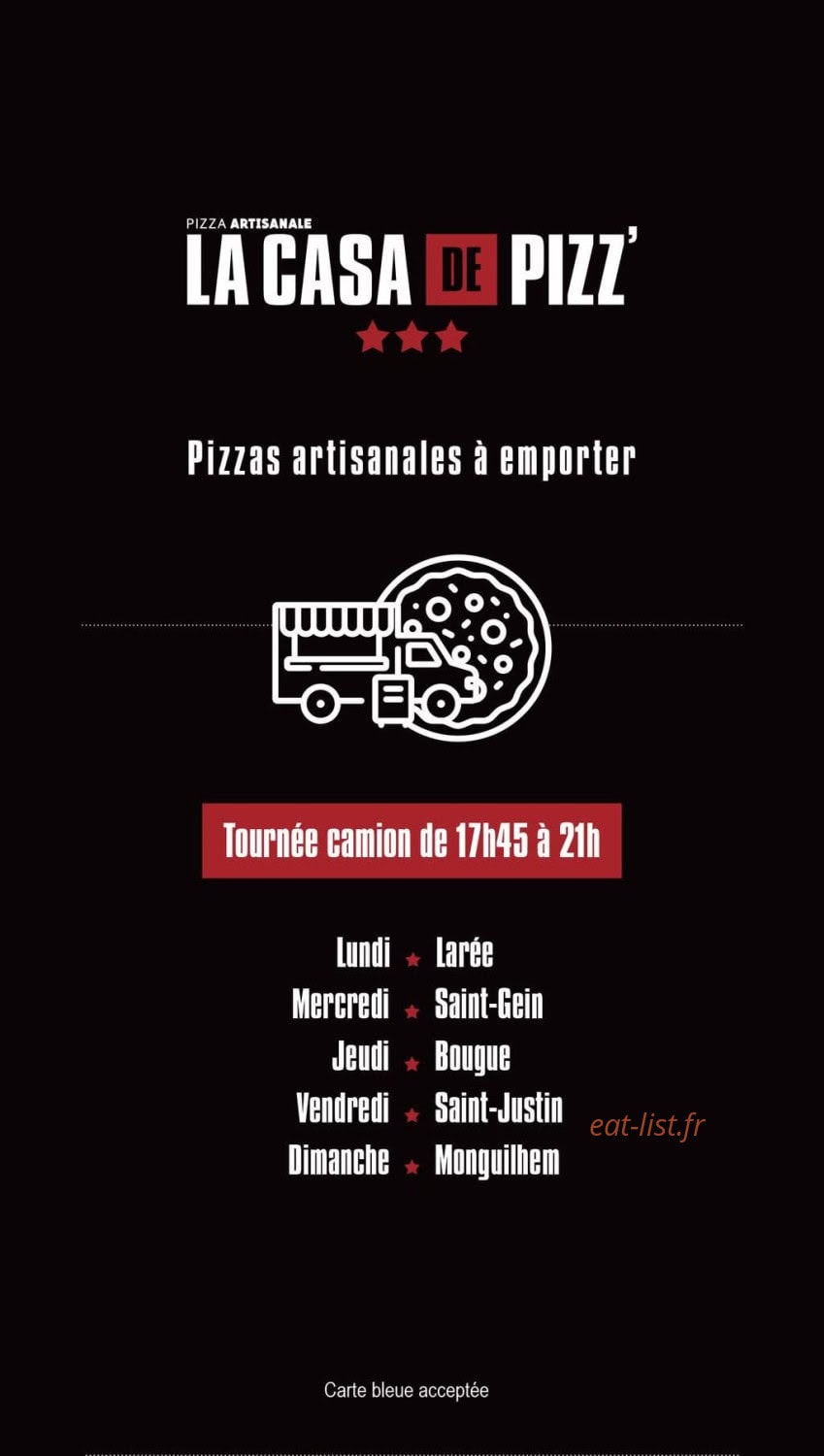 La Casa de pizz' — carte page 2