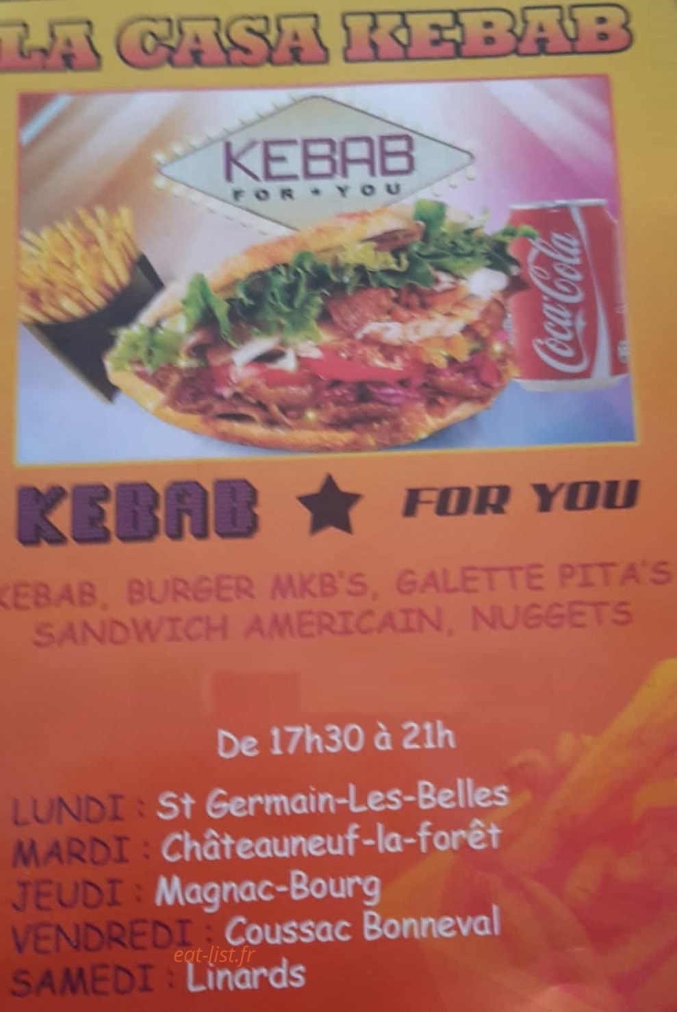 La Casa Kebab — carte page 1