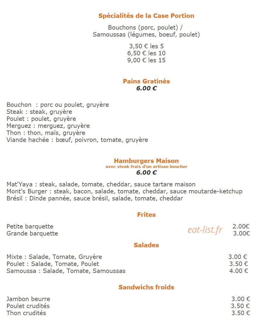 La Case Portion — carte page 1