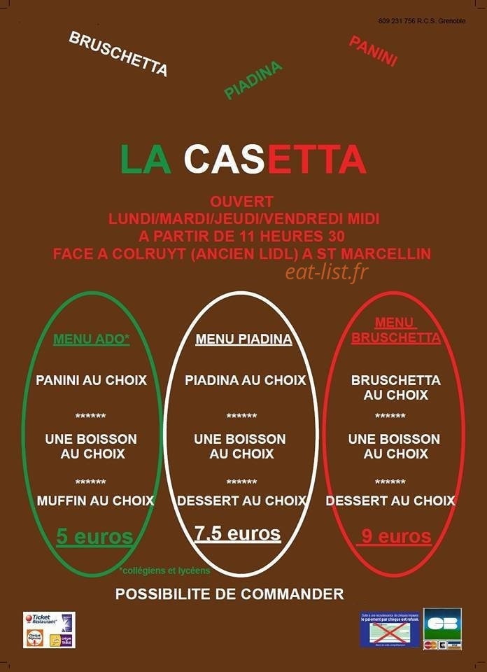 La Casetta — carte page 1