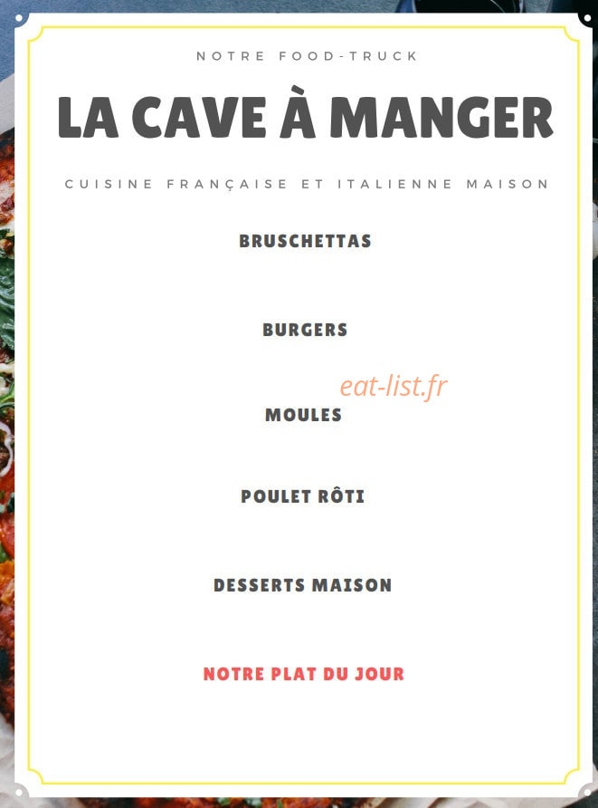 La Cave à Manger — carte page 1