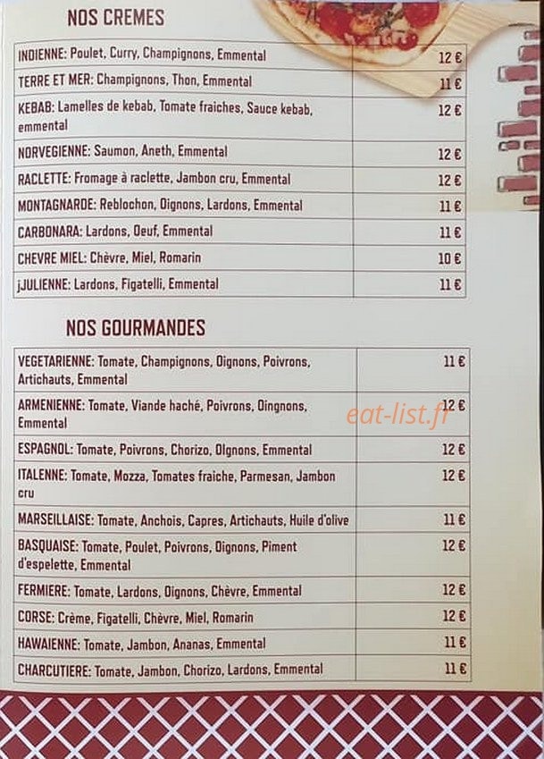 La cave à pizza — carte page 2