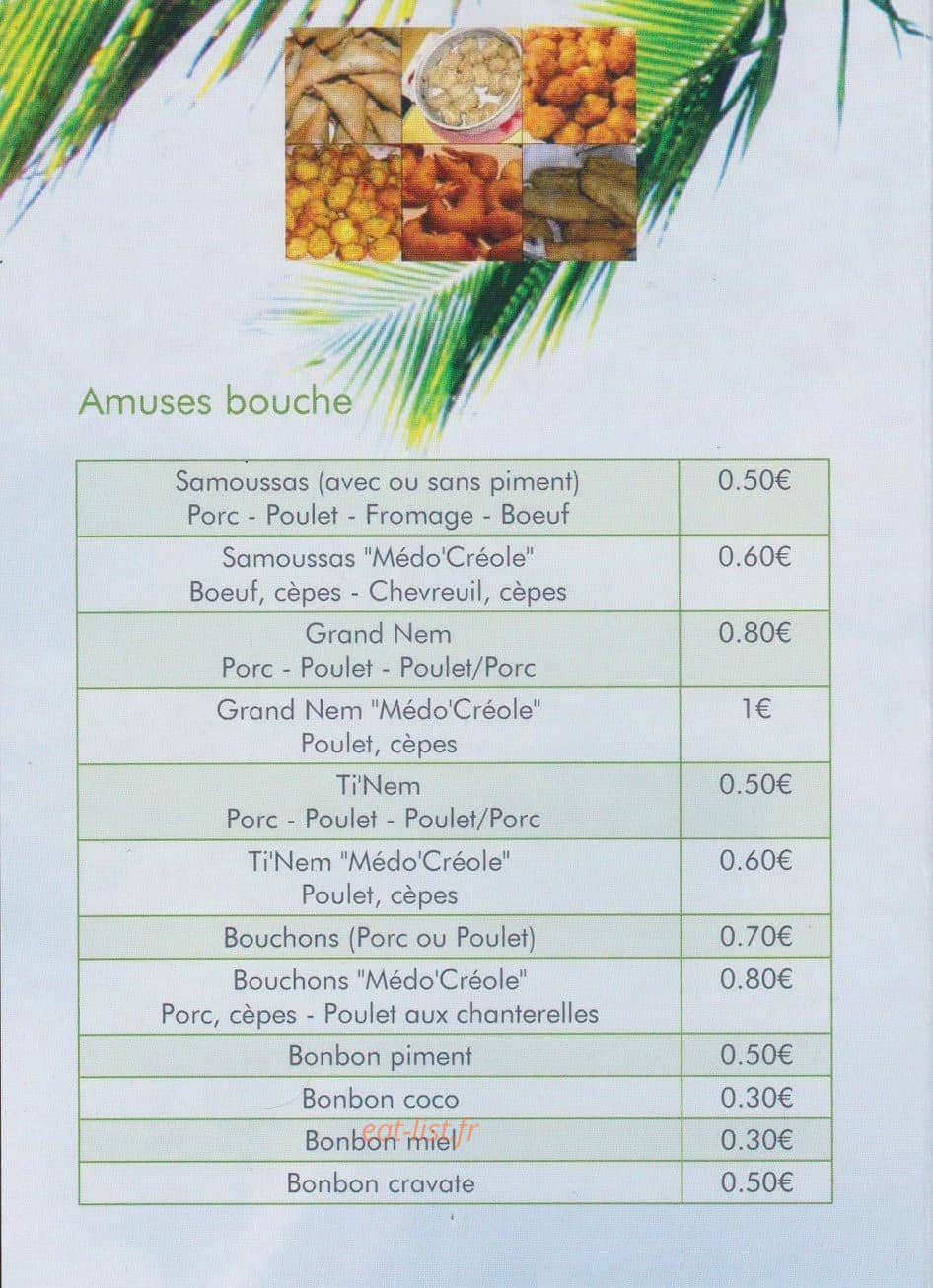La Caze Medo'Creole — carte page 2