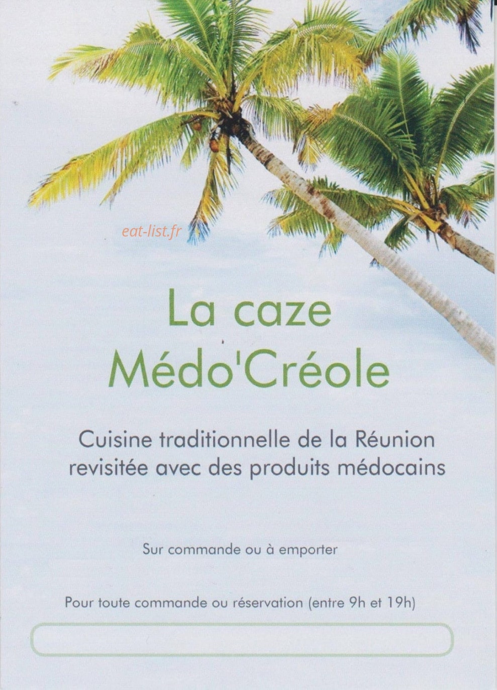 La Caze Medo'Creole — carte page 1