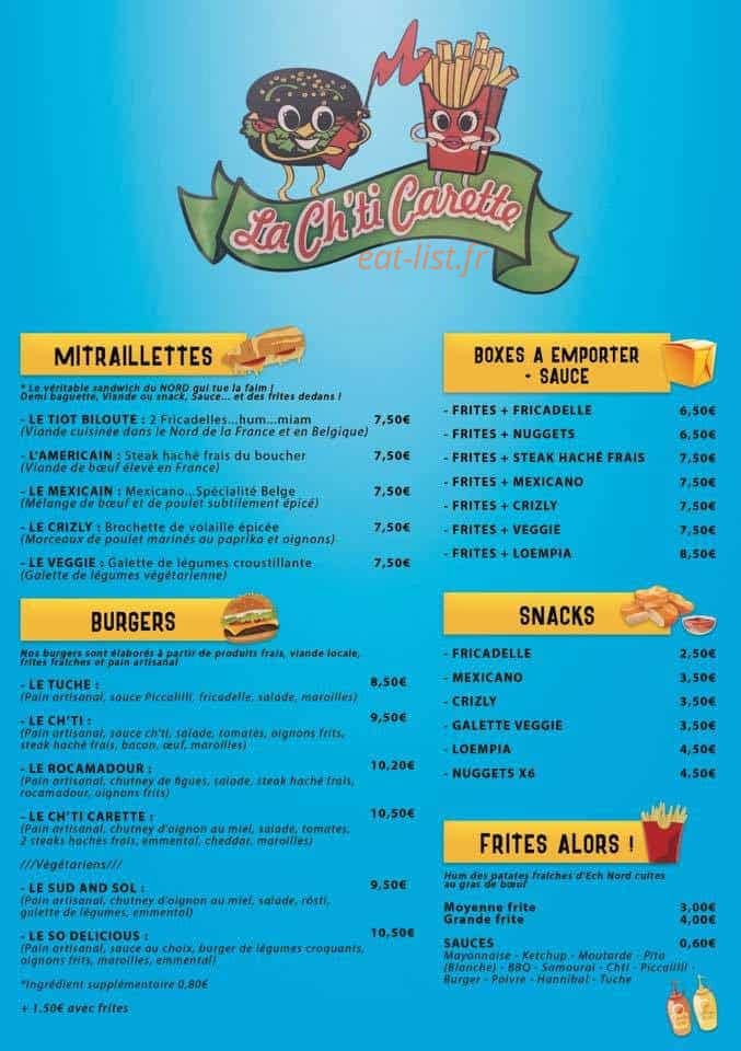 La ch’ti  carette — carte page 1