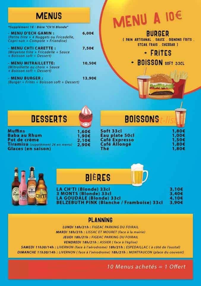 La ch’ti  carette — carte page 2