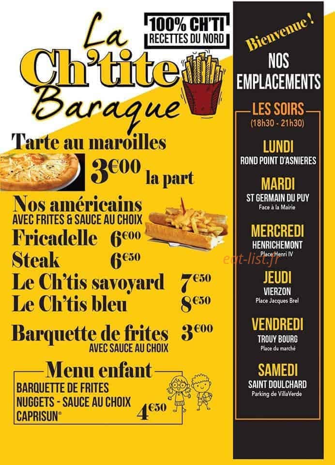 La ch'tite baraque — carte page 1