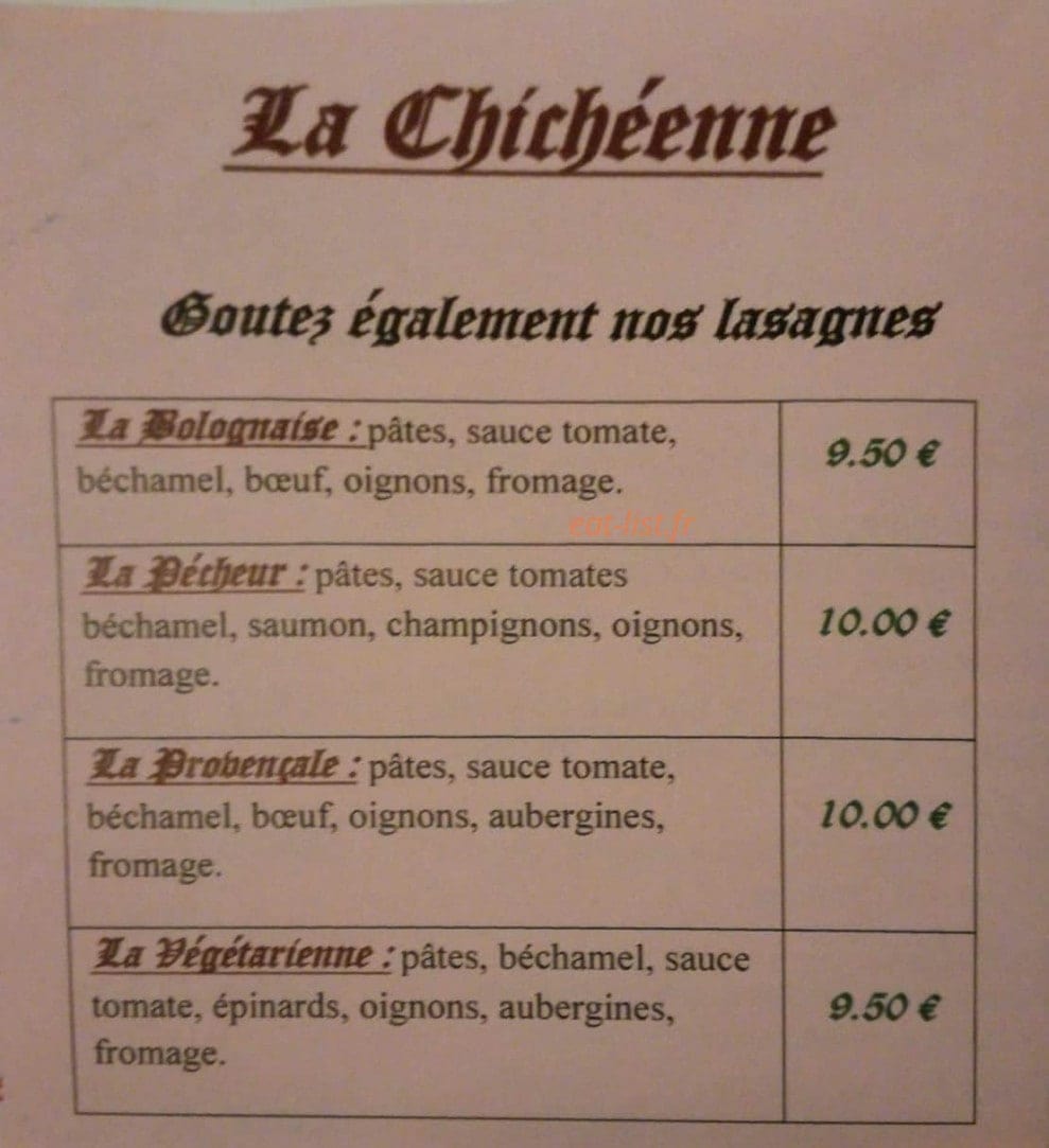 La Chichéenne — carte page 2