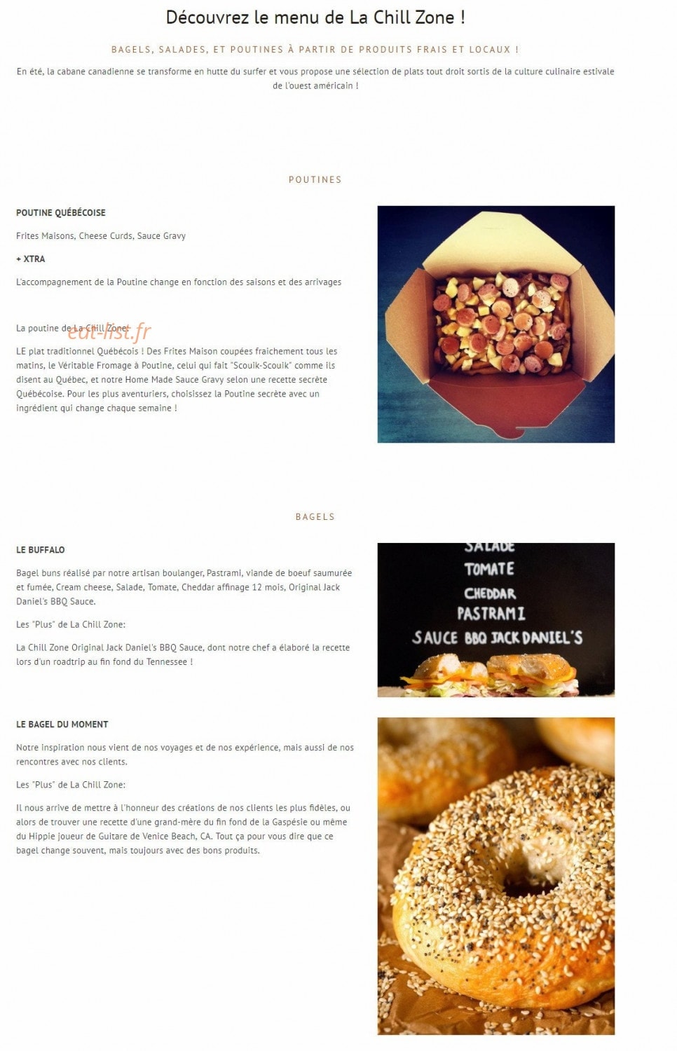 La Chill Zone — carte page 1