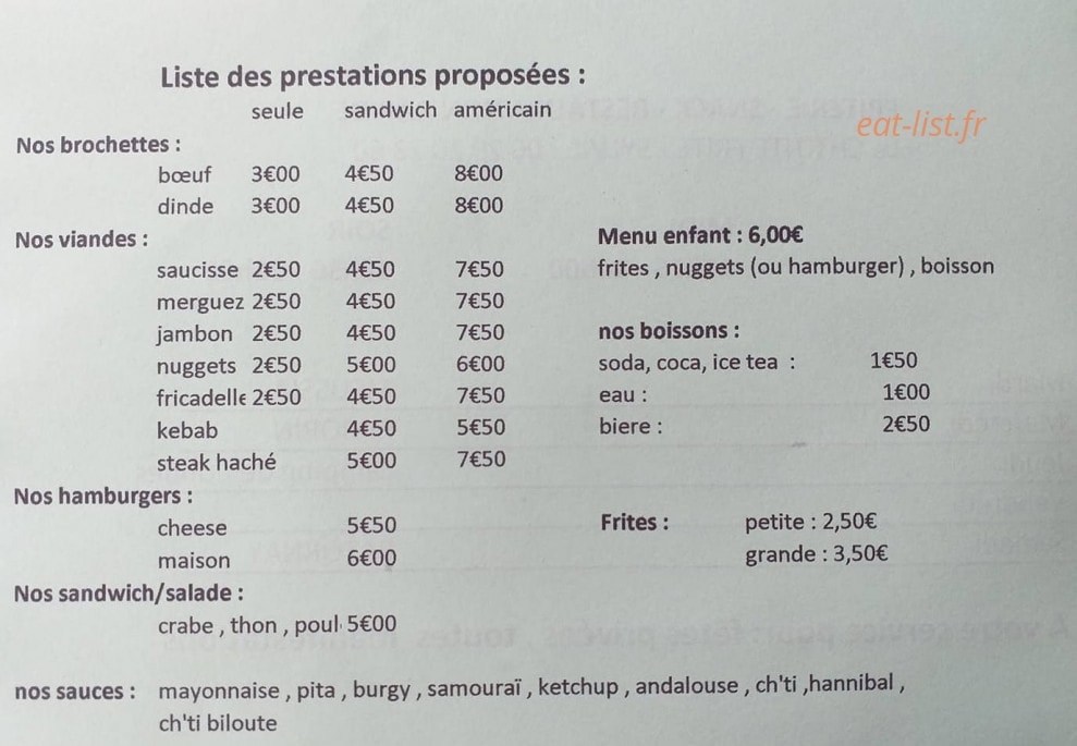 La cht'tite frite — carte page 1