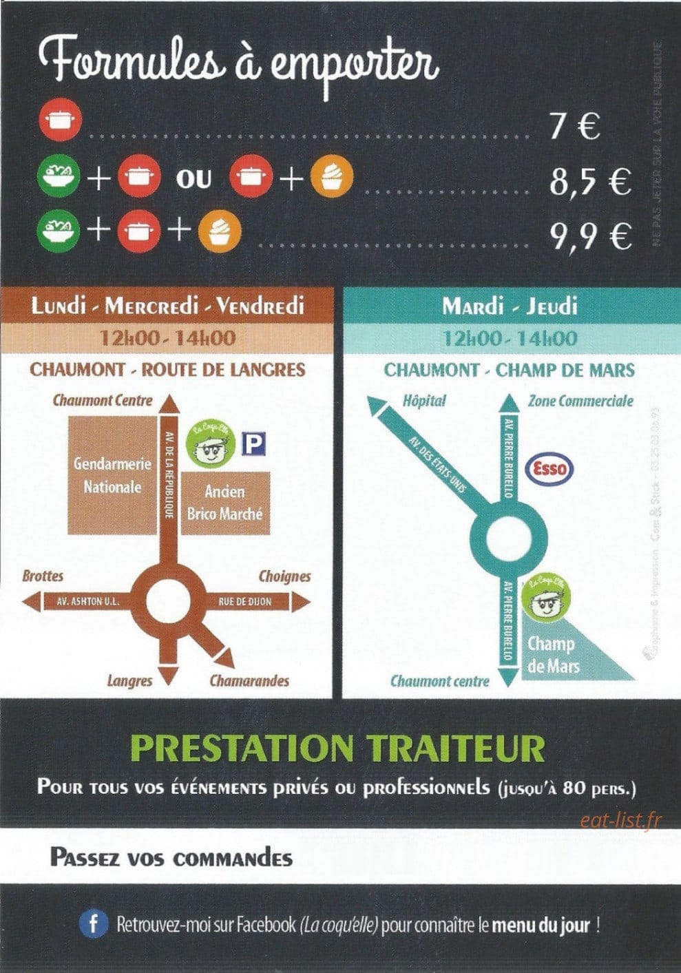 La coqu'elle — carte page 2