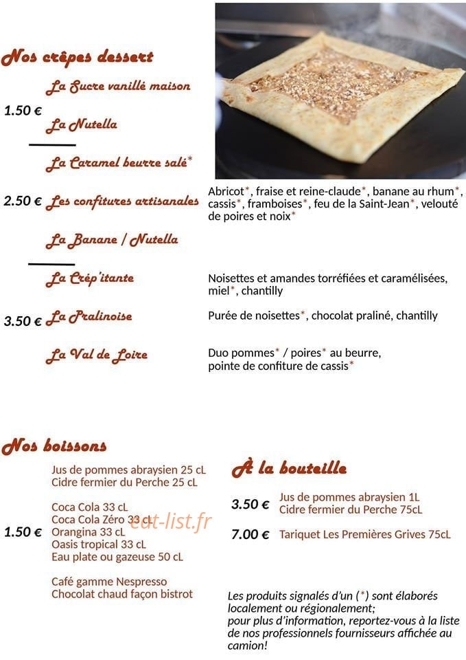 La Crép'itante — carte page 3