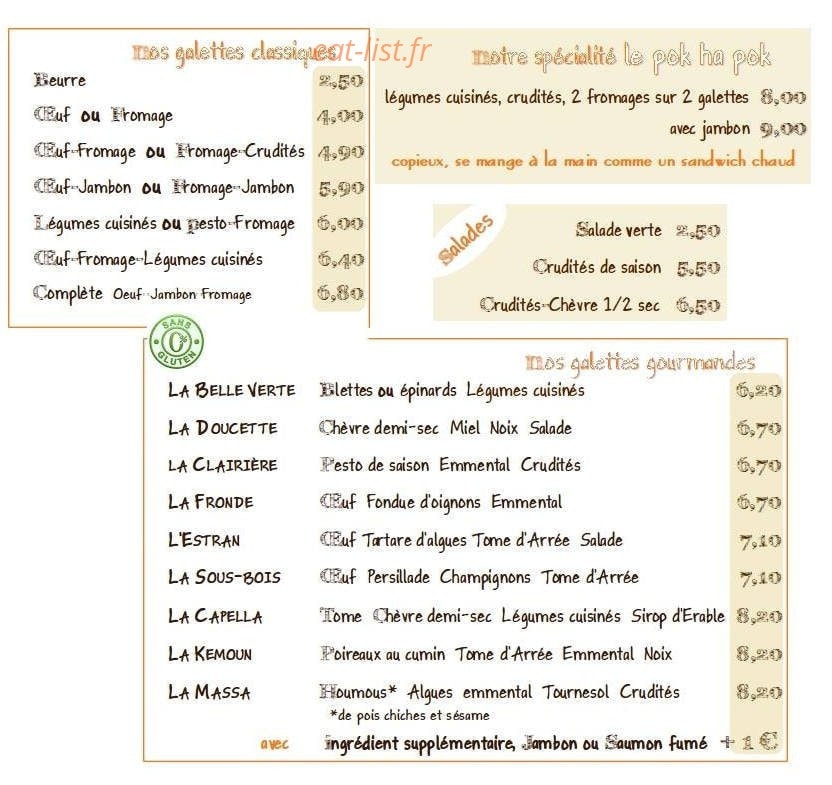 La Crêpe Agile — carte page 2