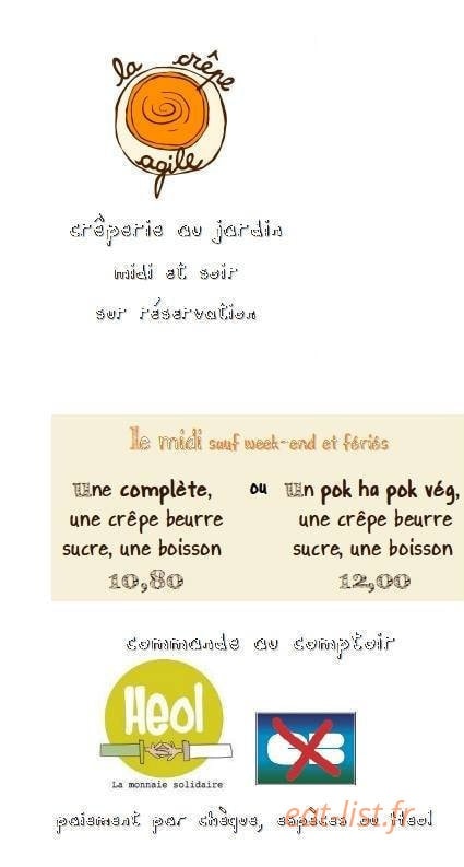 La Crêpe Agile — carte page 1
