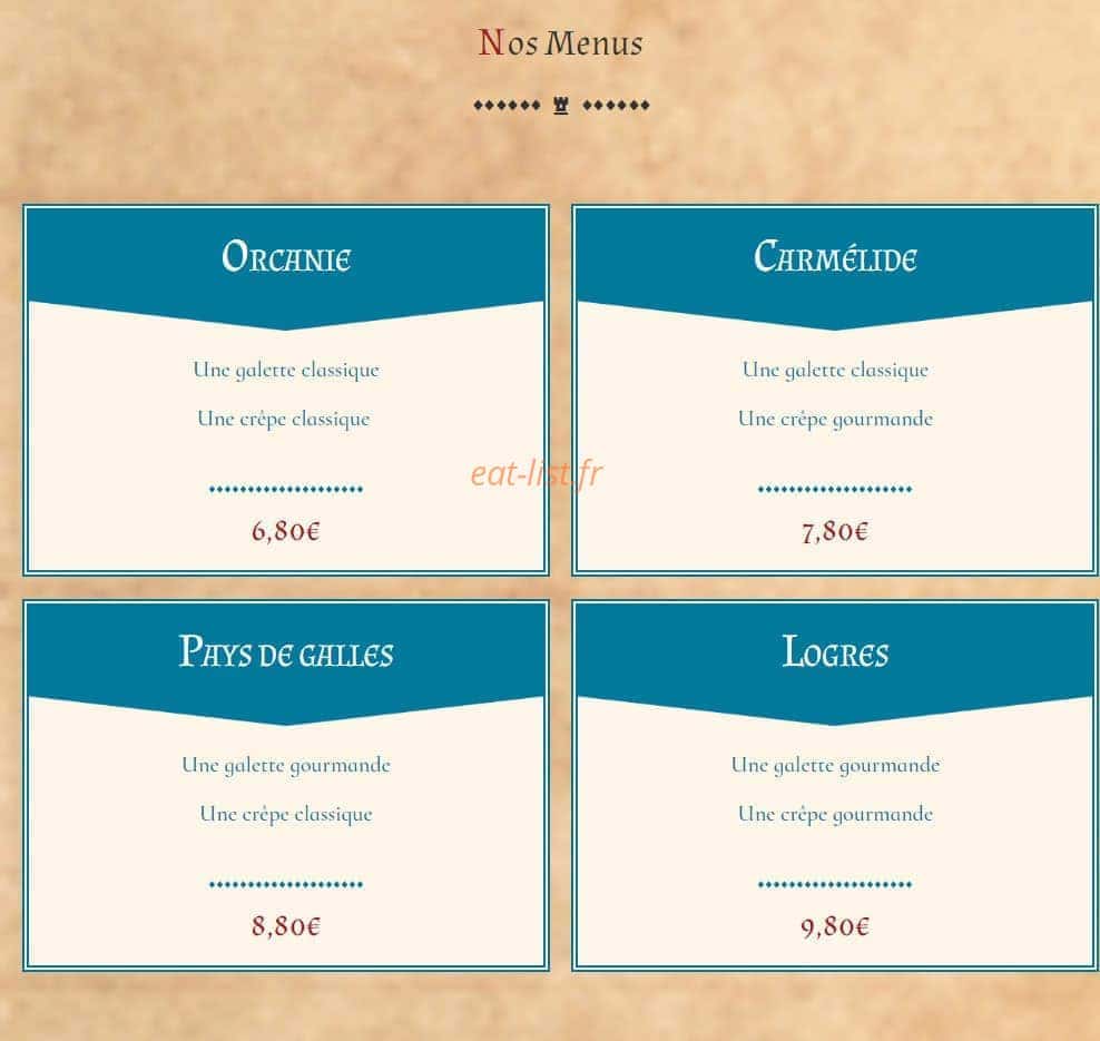 La Crêpe du Graal — carte page 2