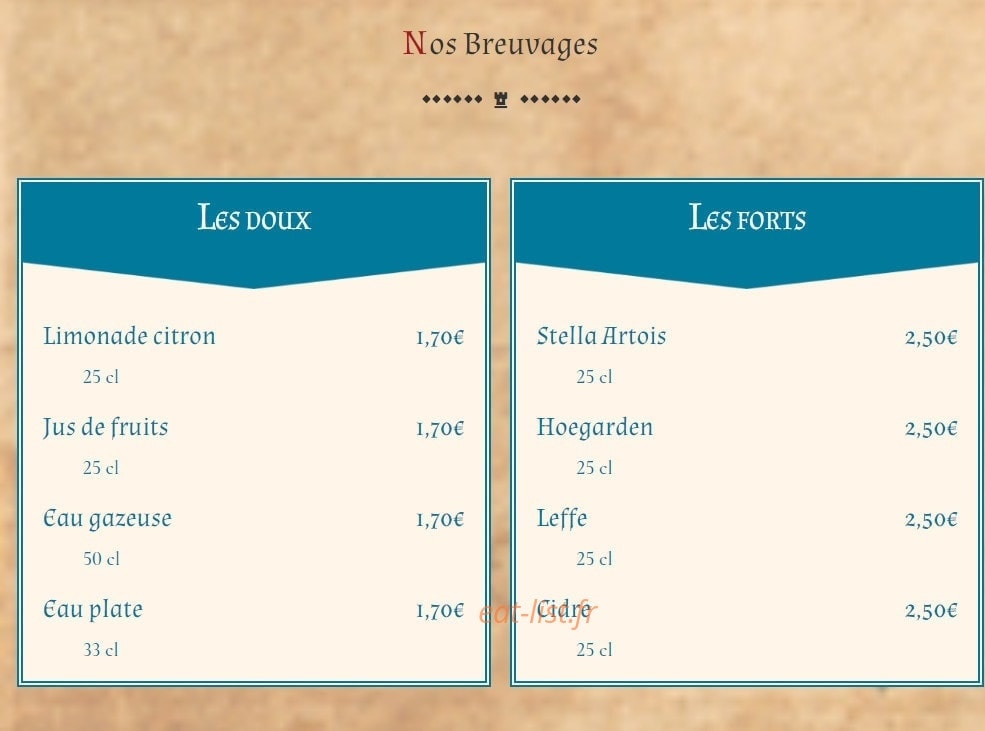 La Crêpe du Graal — carte page 4