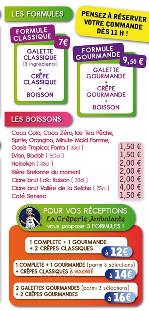 La Crêperie Ambulante — carte page 3