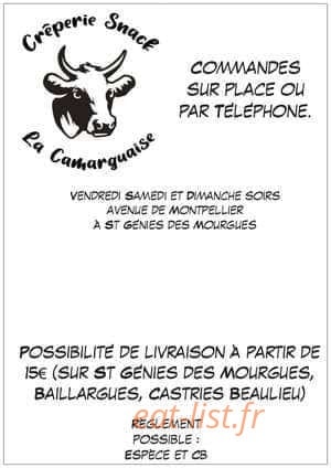 La Crêperie Camarguaise — carte page 1