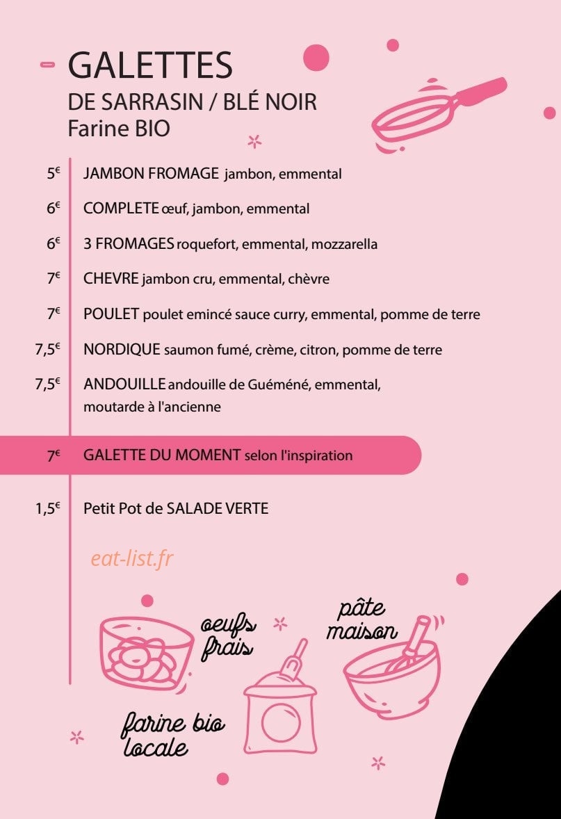 La Crêperie De Jeanne — carte page 2