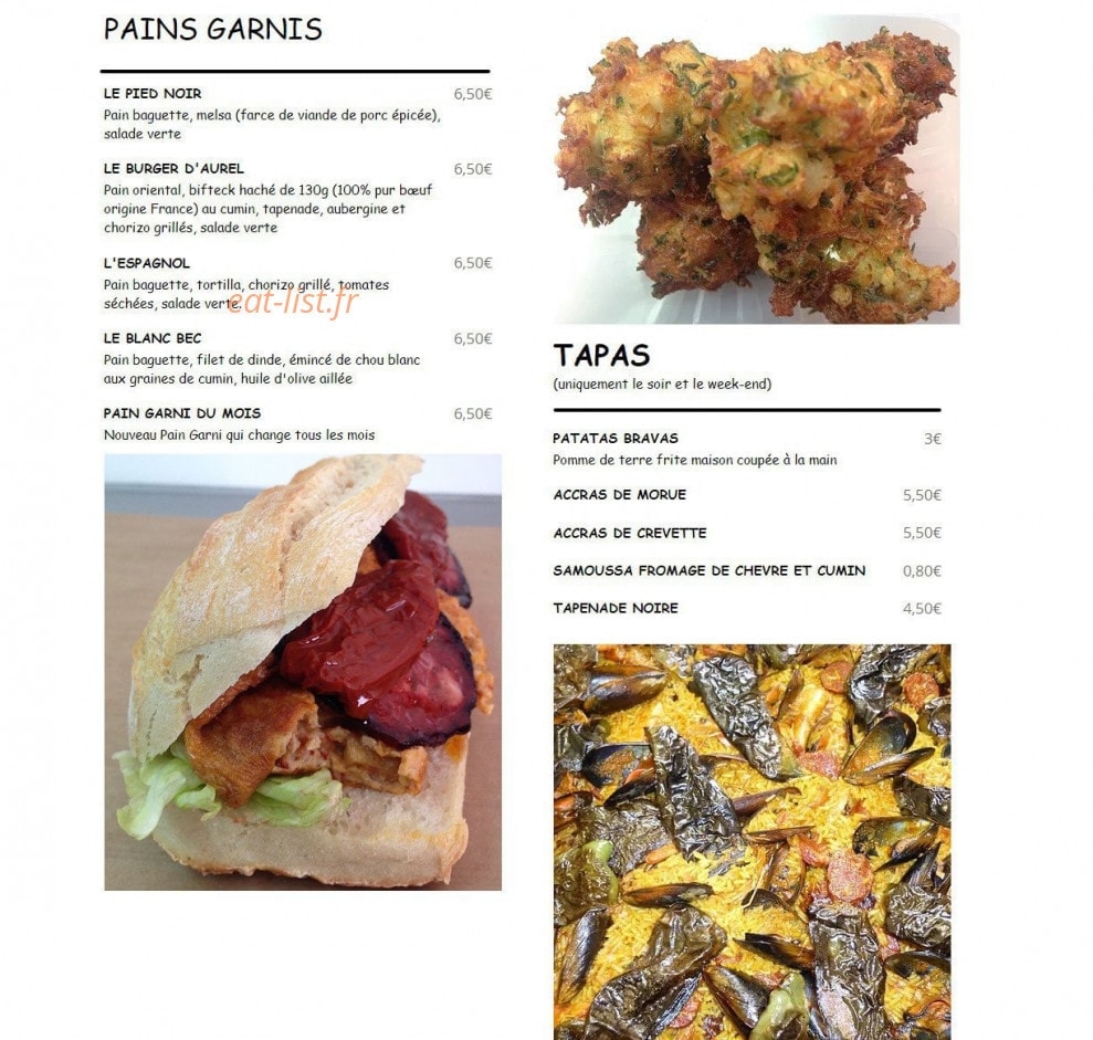 La Cuisine d'Aurèl — carte page 1