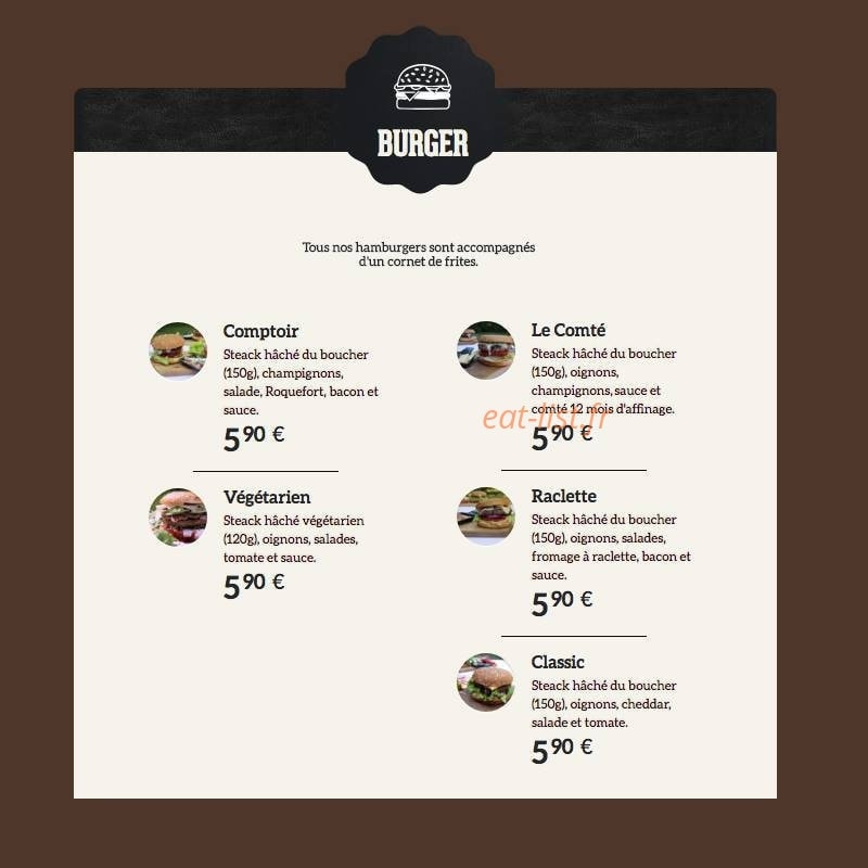 La cuisine de cedric — carte page 2