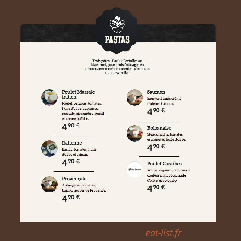 La cuisine de cedric — carte page 1