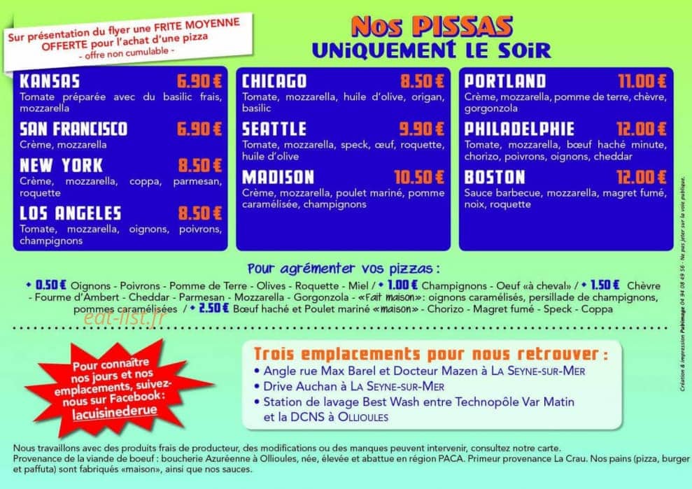 La Cuisine de Rue — carte page 4