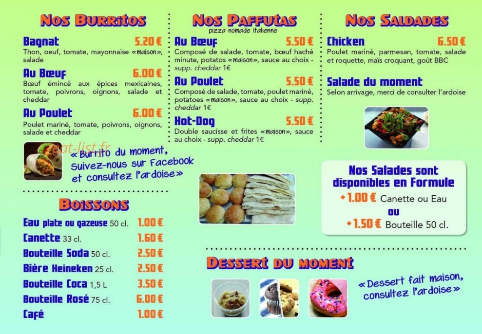 La Cuisine de Rue — carte page 3
