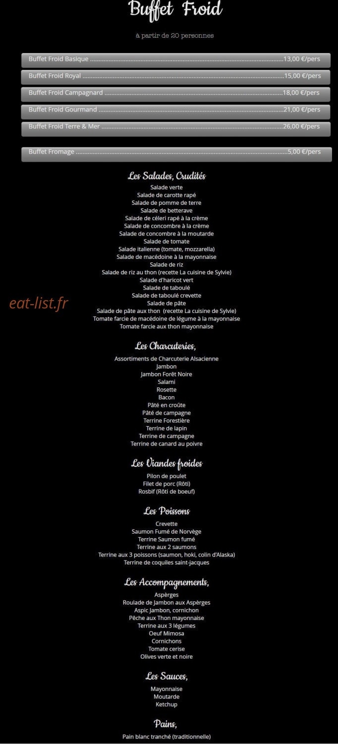 La Cuisine de Sylvie — carte page 7