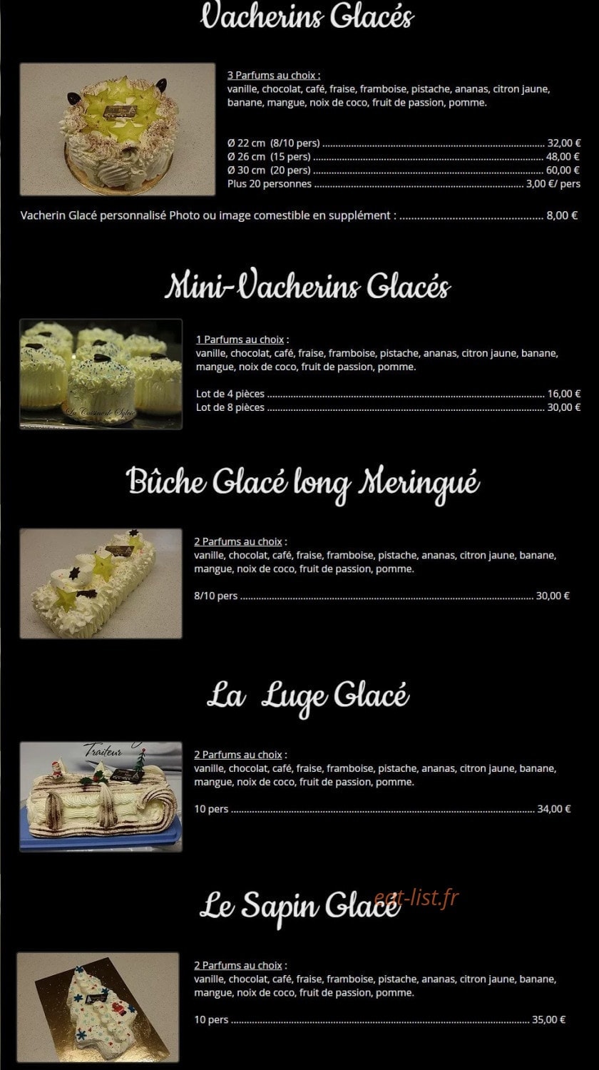 La Cuisine de Sylvie — carte page 13