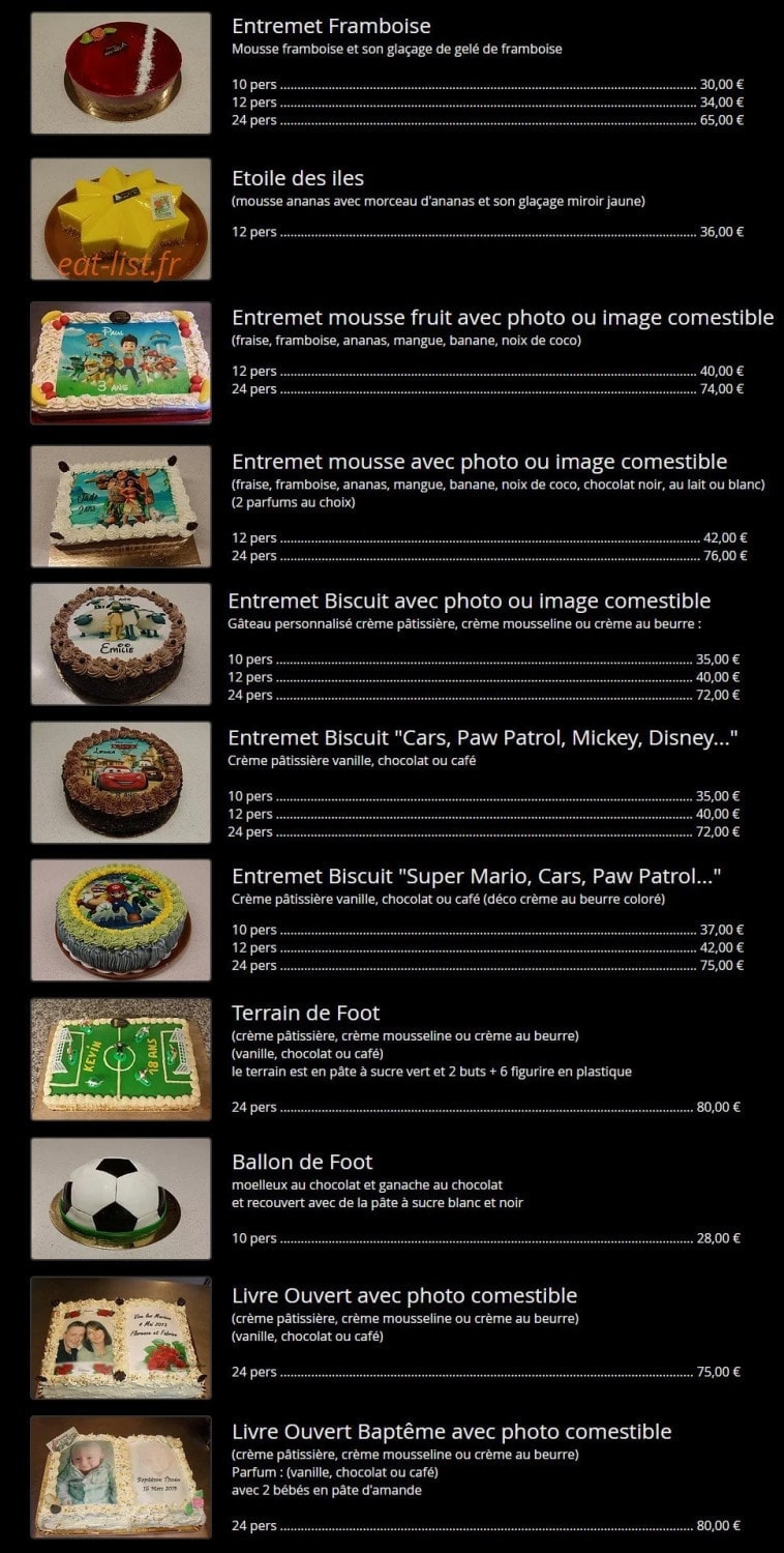 La Cuisine de Sylvie — carte page 15