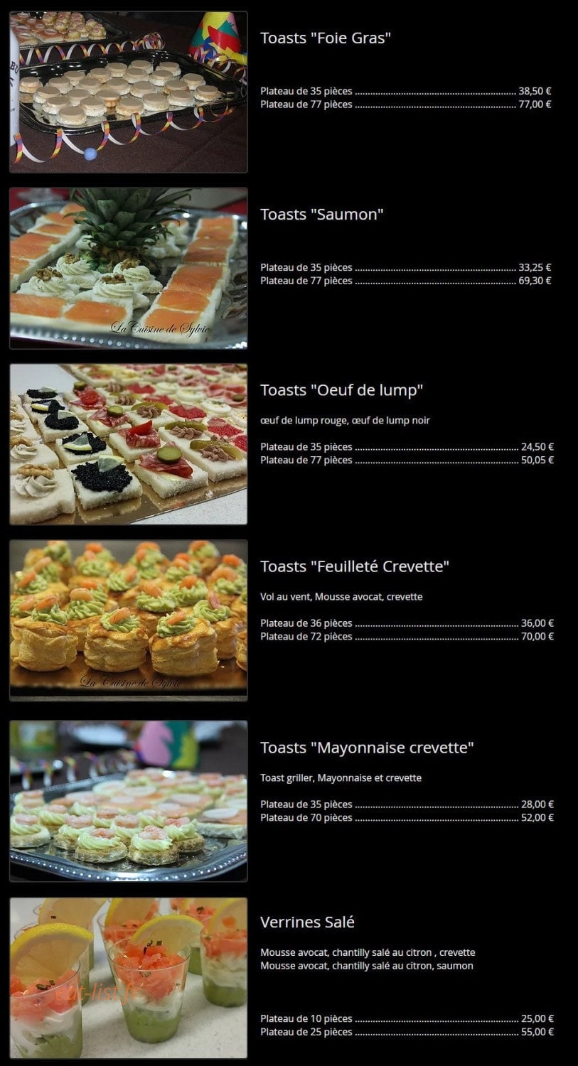 La Cuisine de Sylvie — carte page 3