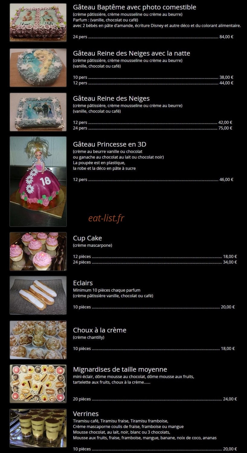 La Cuisine de Sylvie — carte page 16