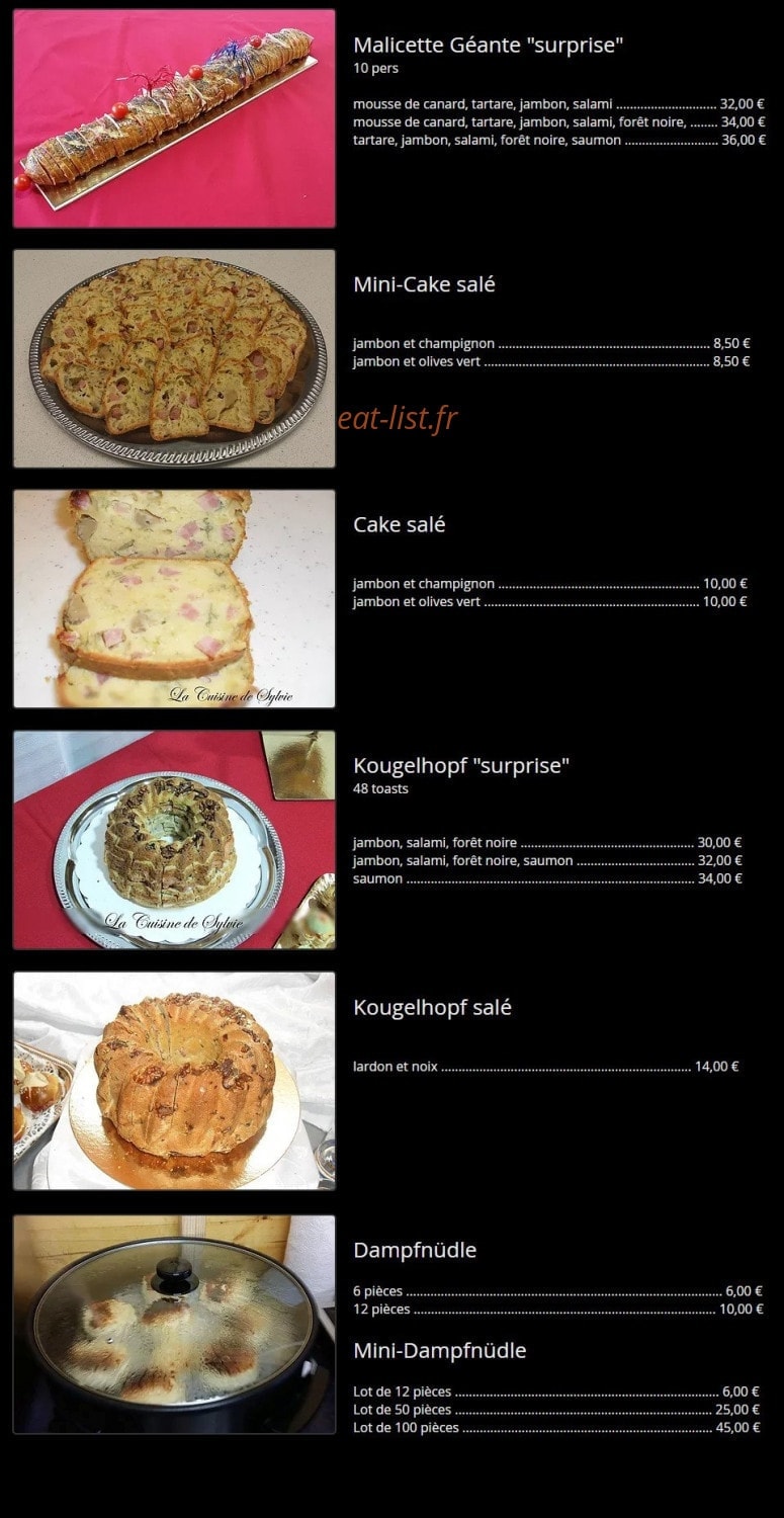 La Cuisine de Sylvie — carte page 5