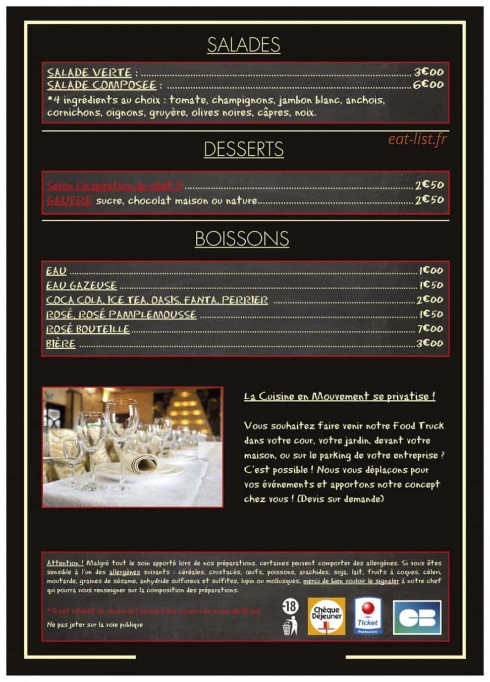 La Cuisine en Mouvement — carte page 3