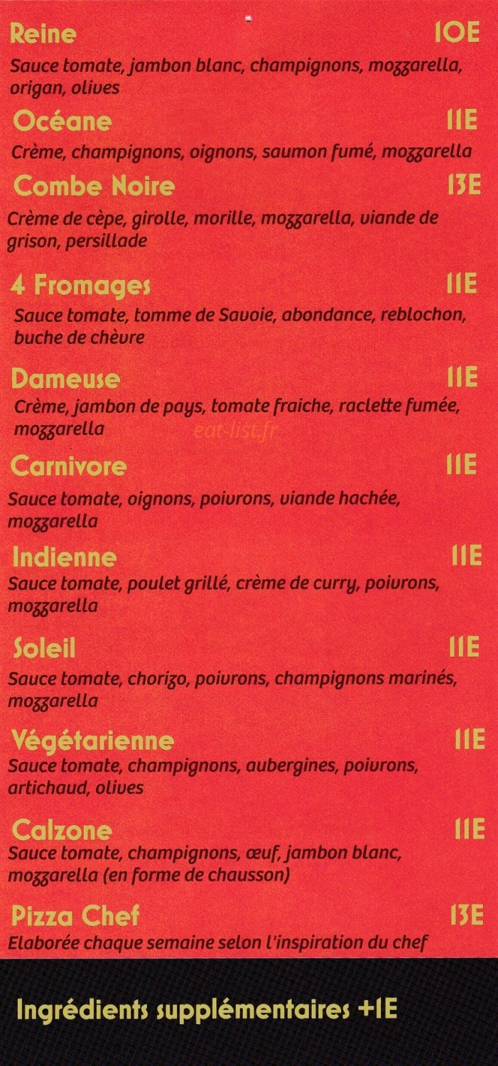 La Dameuse à Pizzas — carte page 2