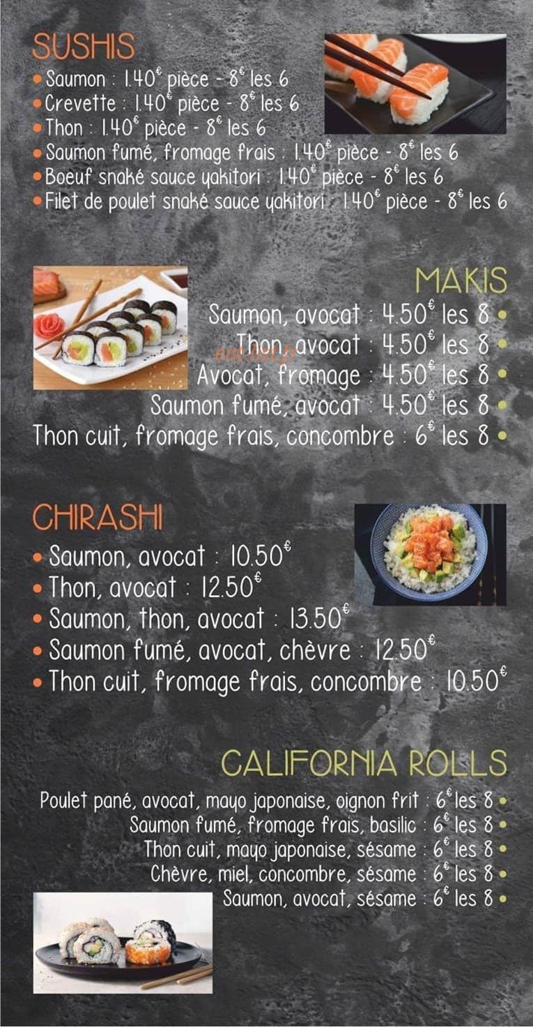 La Détente Sushi — carte page 1
