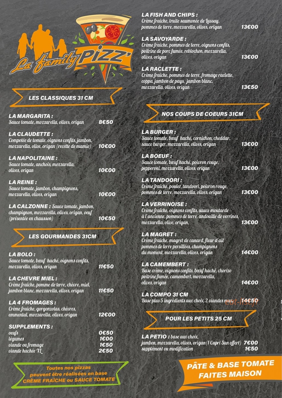 la family pizz' — carte page 2