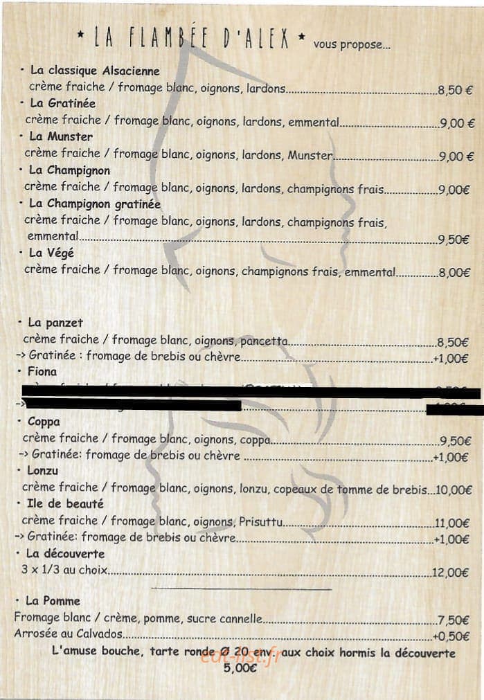 La Flambée d'Alex — carte page 1