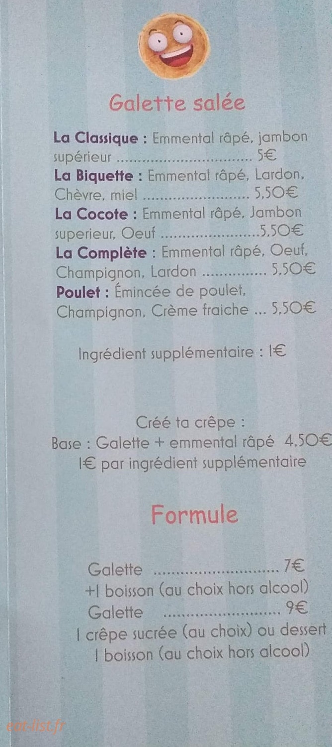 La Folie Des Crêpes — carte page 2