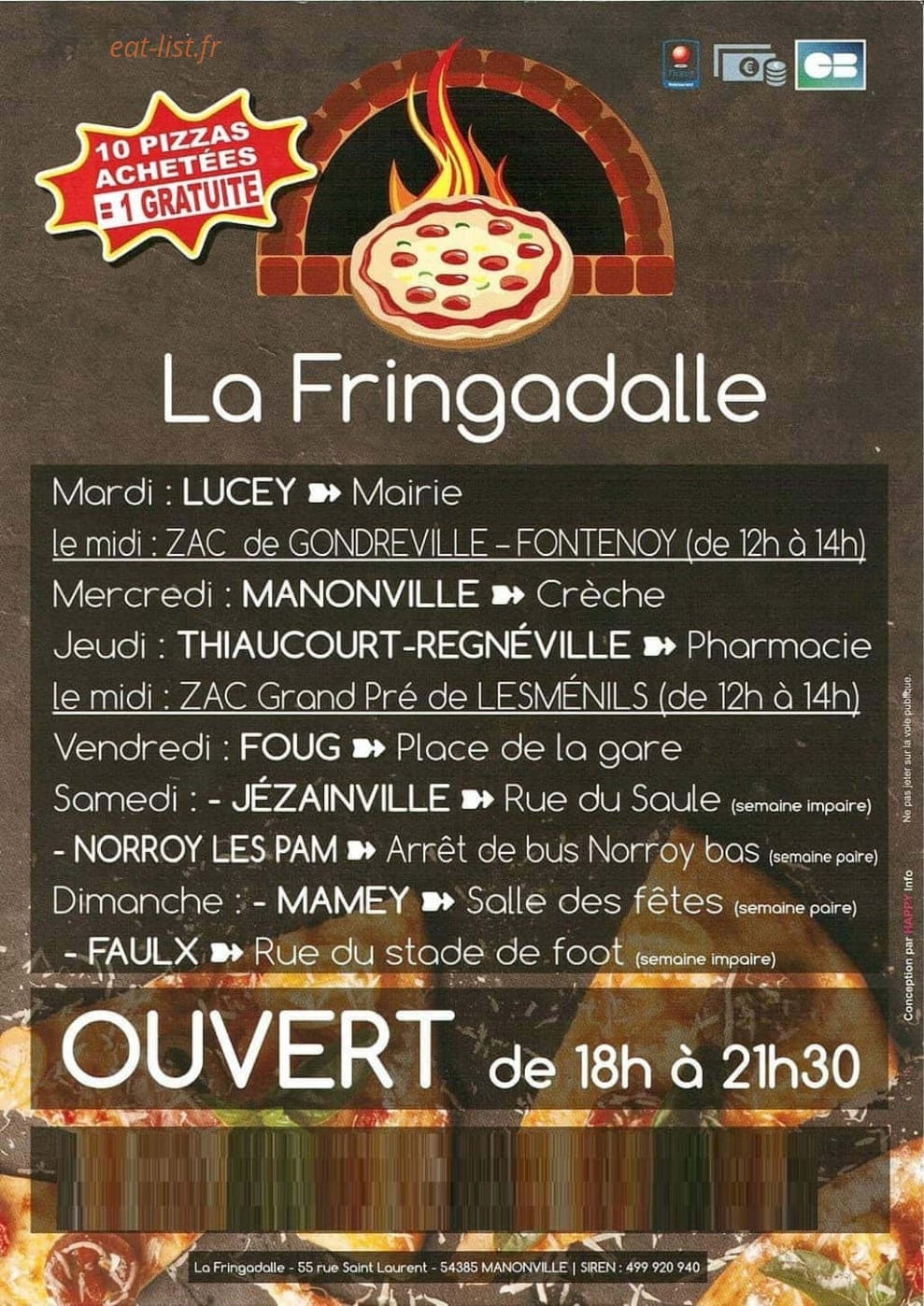 Carte et menu La Fringadalle Lucey