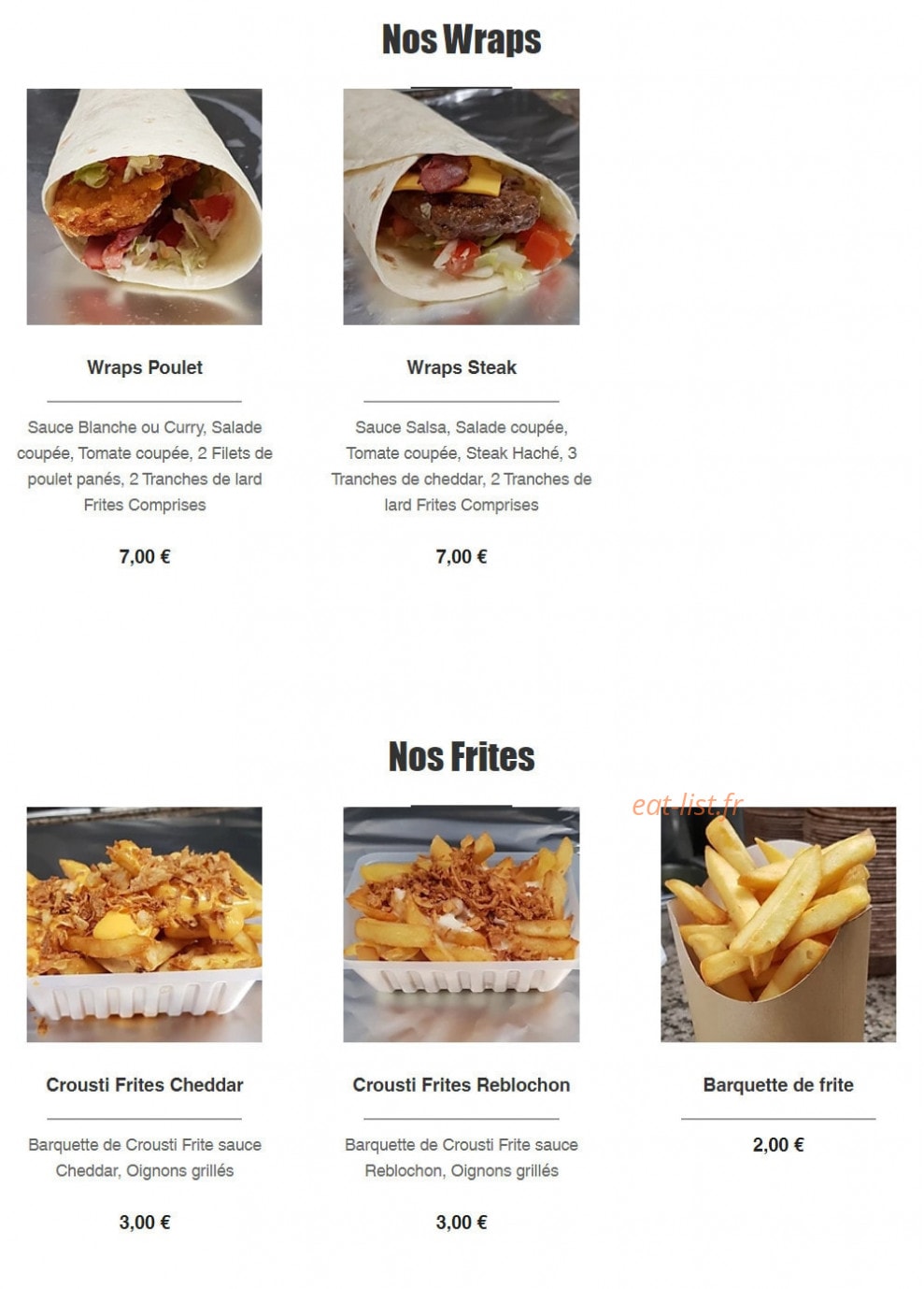 La Fringale — carte page 6