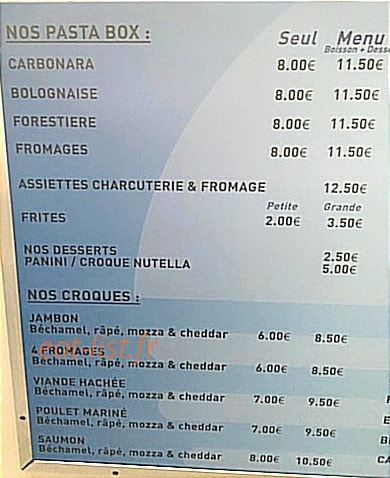 La Fringale — carte page 2