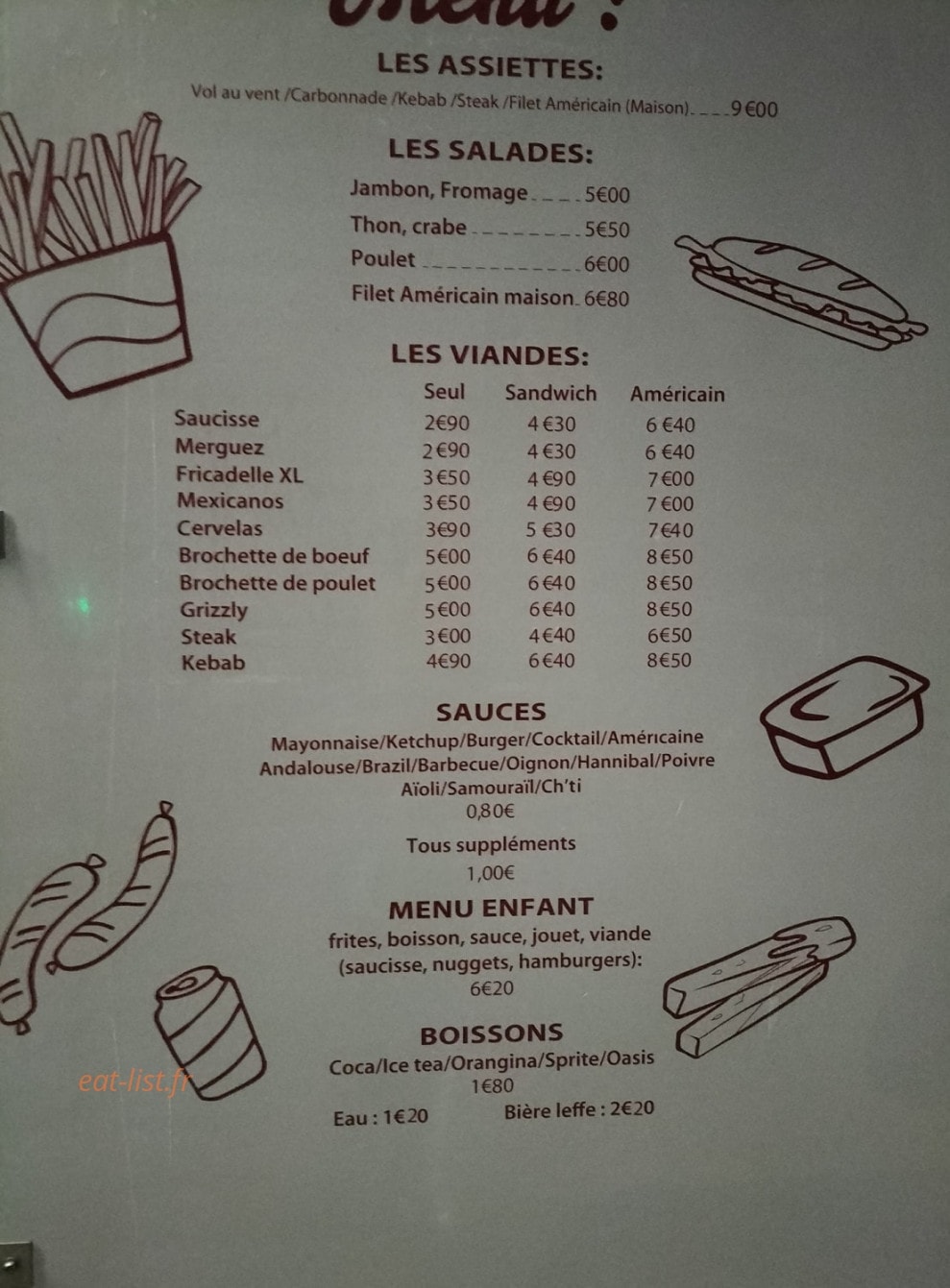 La Fringale — carte page 2