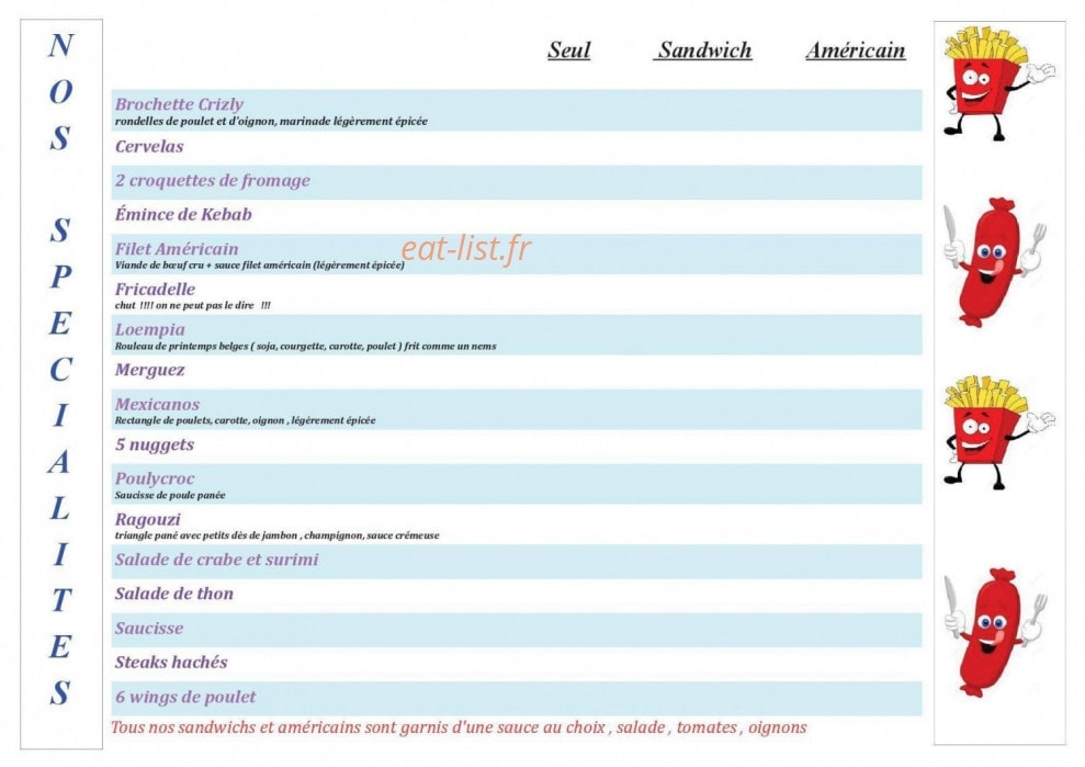 La Frit'cadelle Ch'Ti — carte page 4