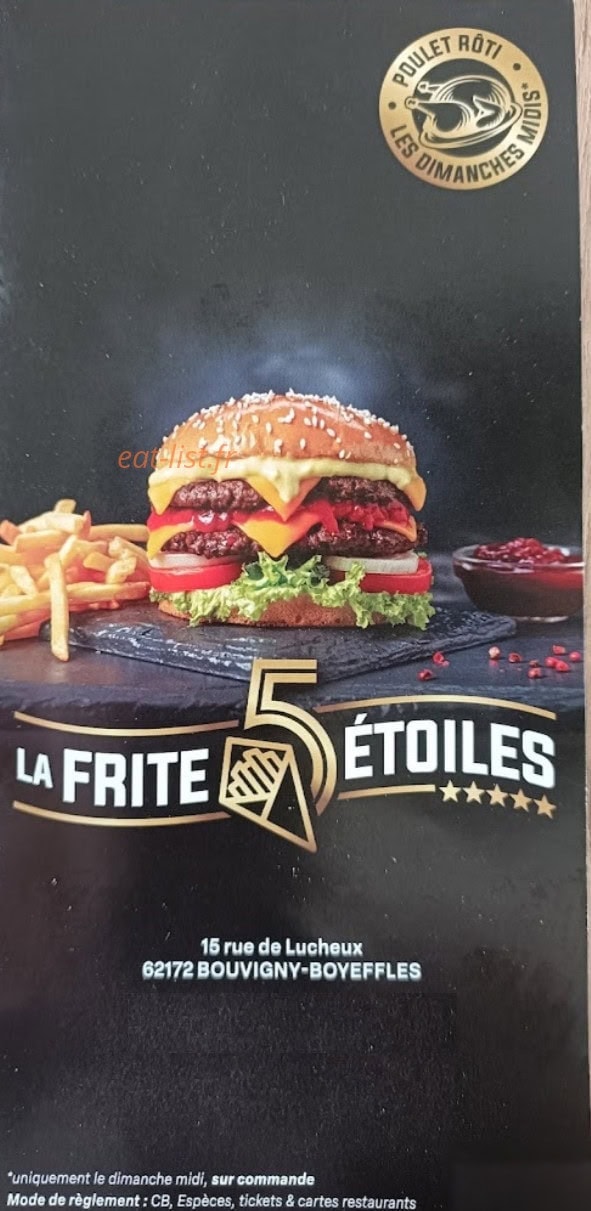 La frite 5 étoiles — carte page 1