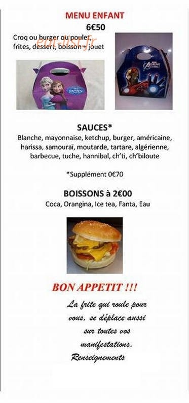 La Frite Qui Roule — carte page 6
