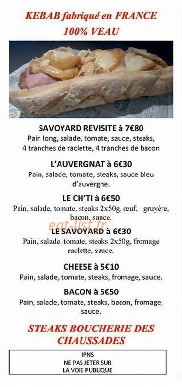 La Frite Qui Roule — carte page 5